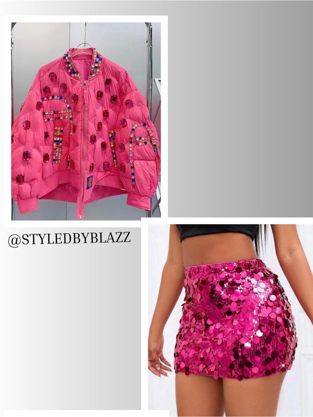 Pink Embellished Quilted set